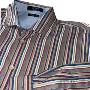 Callaway Golf Collection Shirt XL Striped Italian Cotton Made in Hong Kong VTG